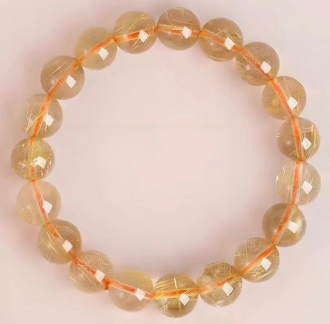 Gold Rutilated Quartz Bracelet · Wealth & Power · Abundance Stone