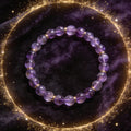 Amethyst natural stone bracelet on dark velvet