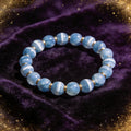 Blue Lace Agate natural stone bracelet on dark velvet