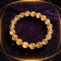 Citrine natural stone bracelet on dark velvet