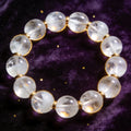 Clear Quartz natural stone bracelet on dark velvet