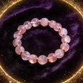 Rose Quartz natural stone bracelet on dark velvet