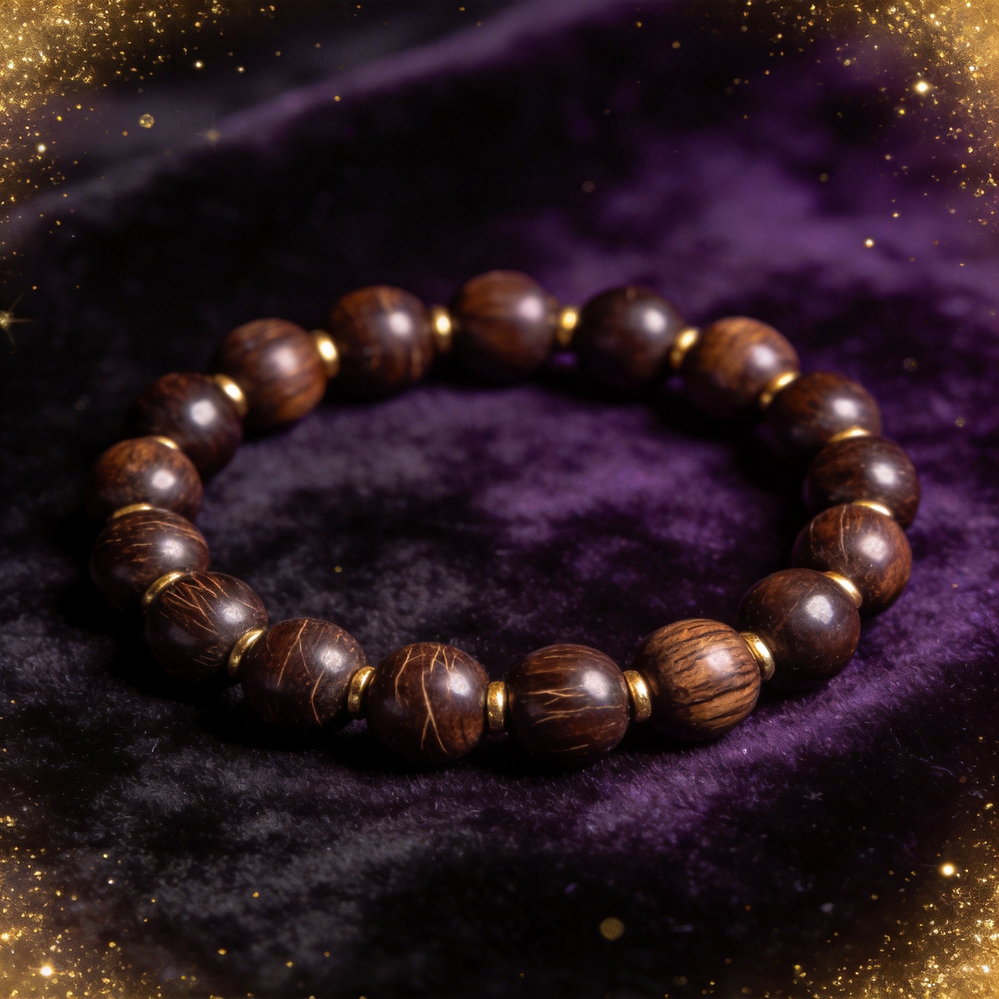 Wood Stone natural stone bracelet on dark velvet